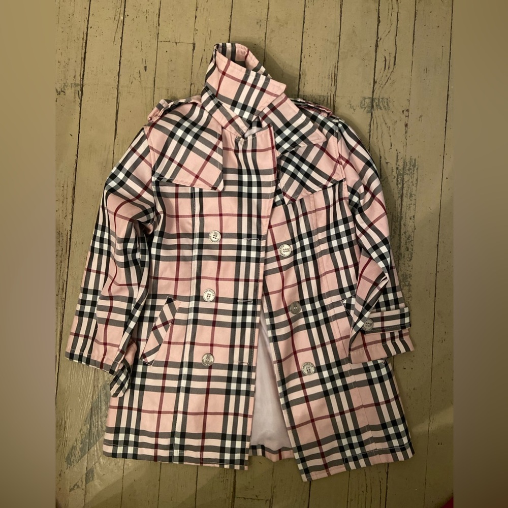 Burberry London Diamond Quilted Jacket Nova Check Coat Girls kids pink Size XL
